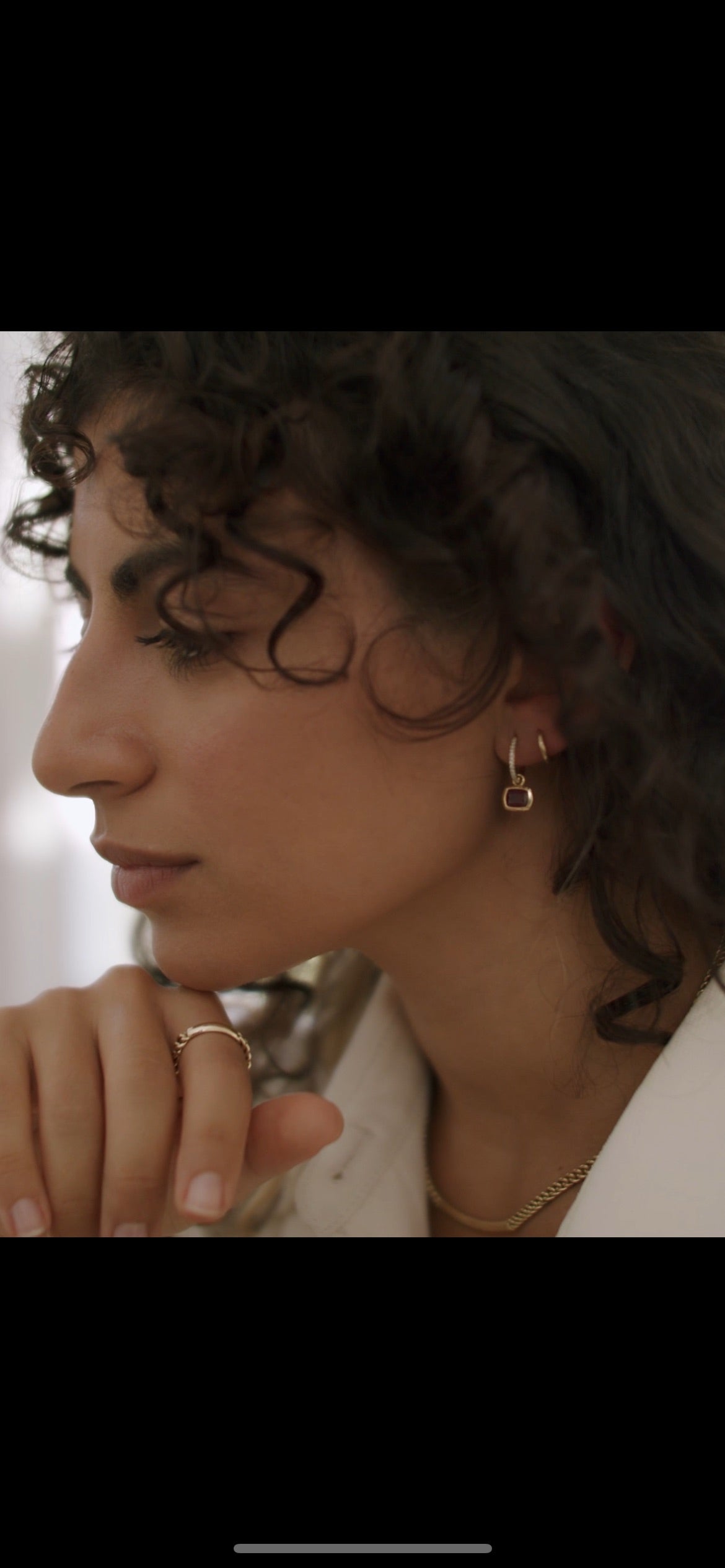 Ruby Cushion Bowl Hoop Charms