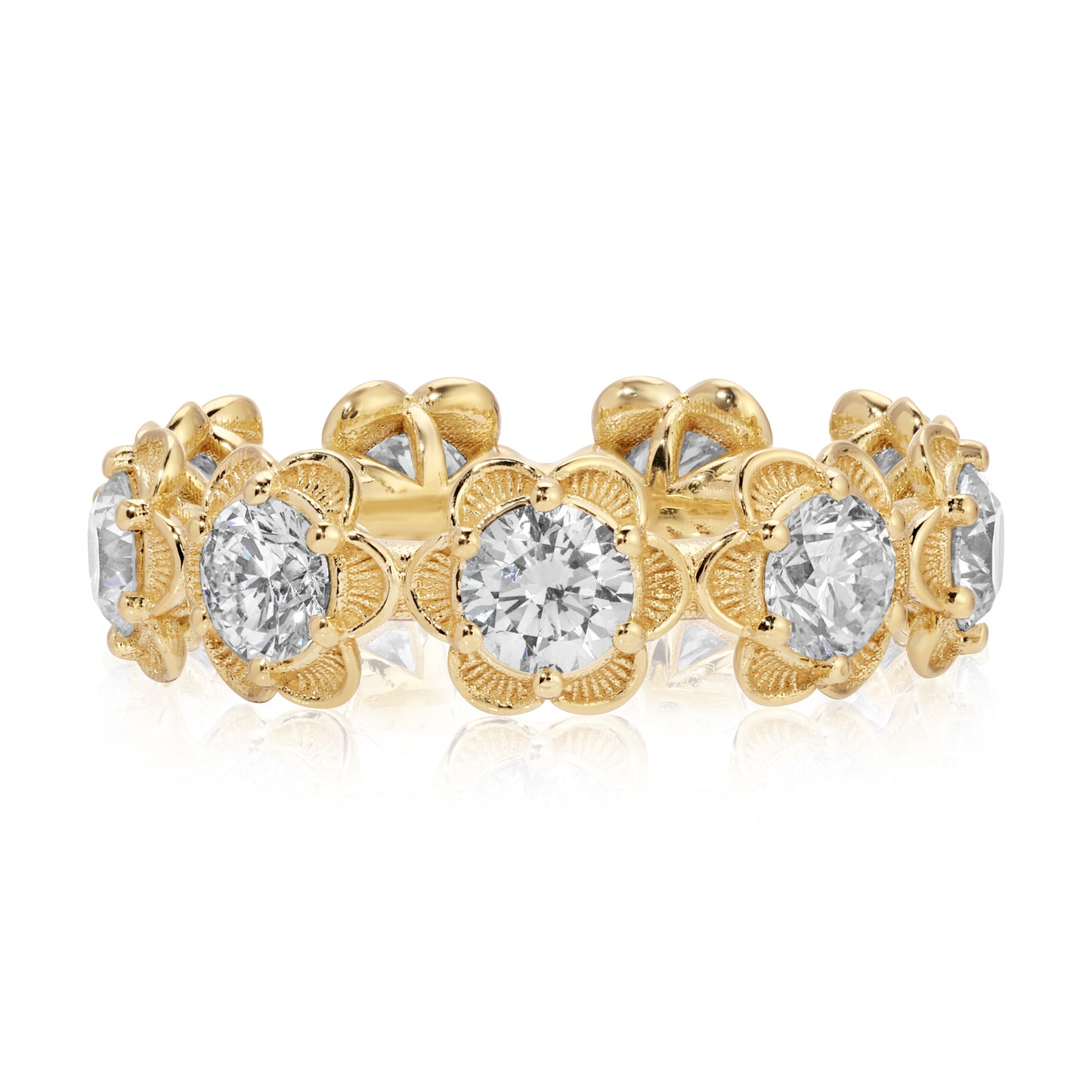 Art Flower Diamond Eternity Band