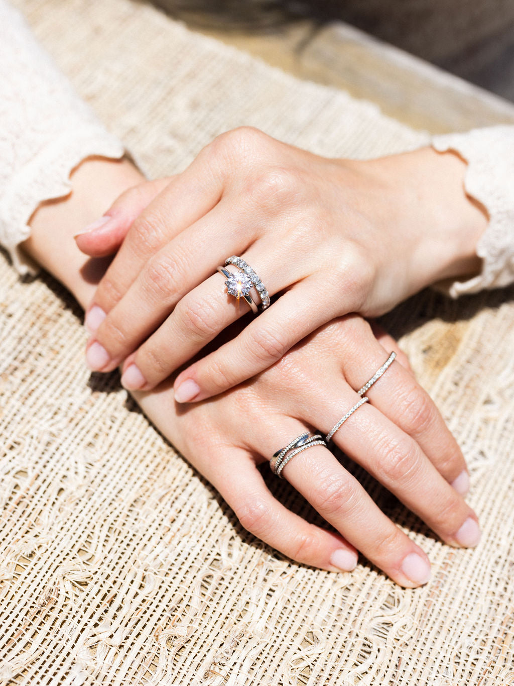 Eight Prong Diamond Basket Ring