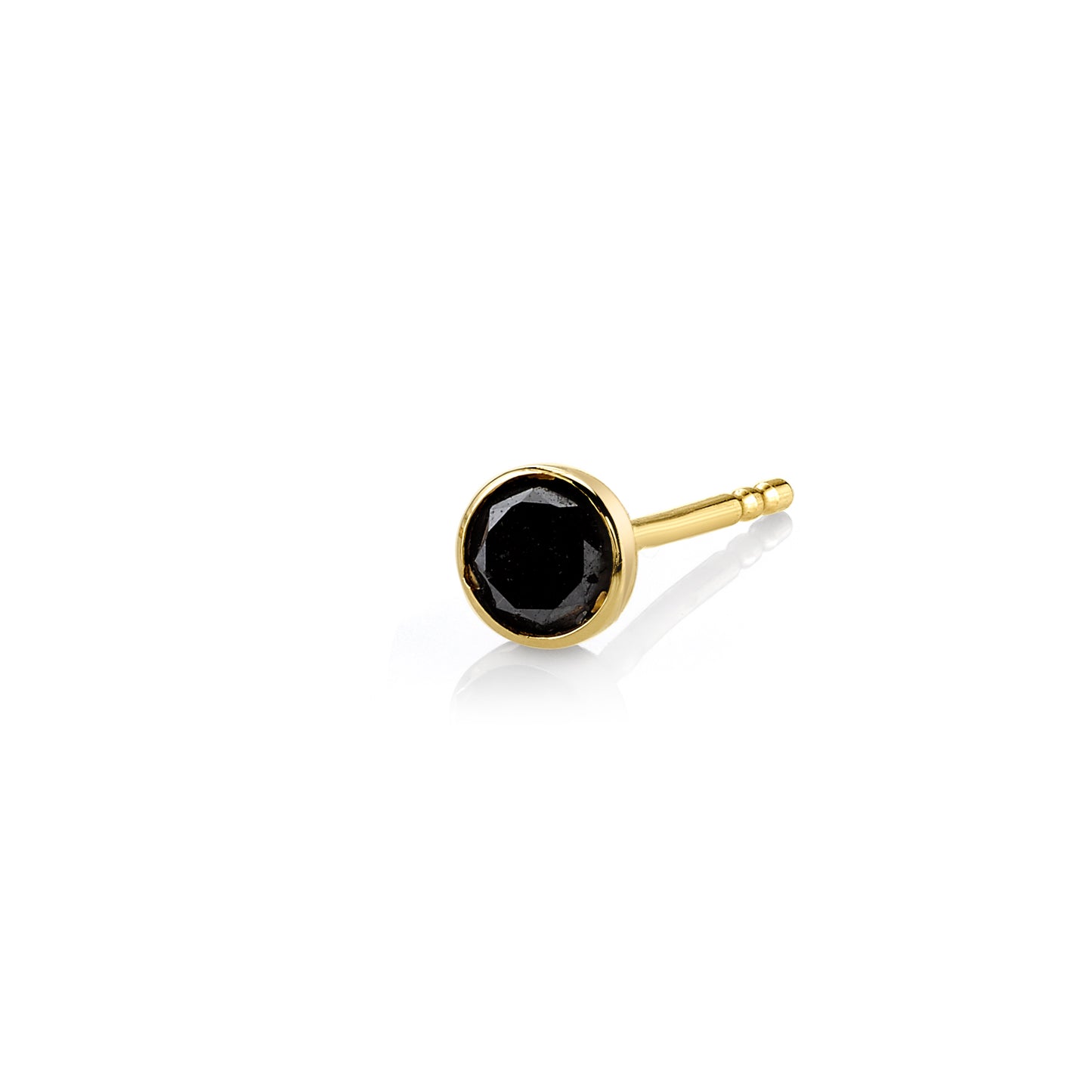 Tiny Black Diamond Bezel Stud