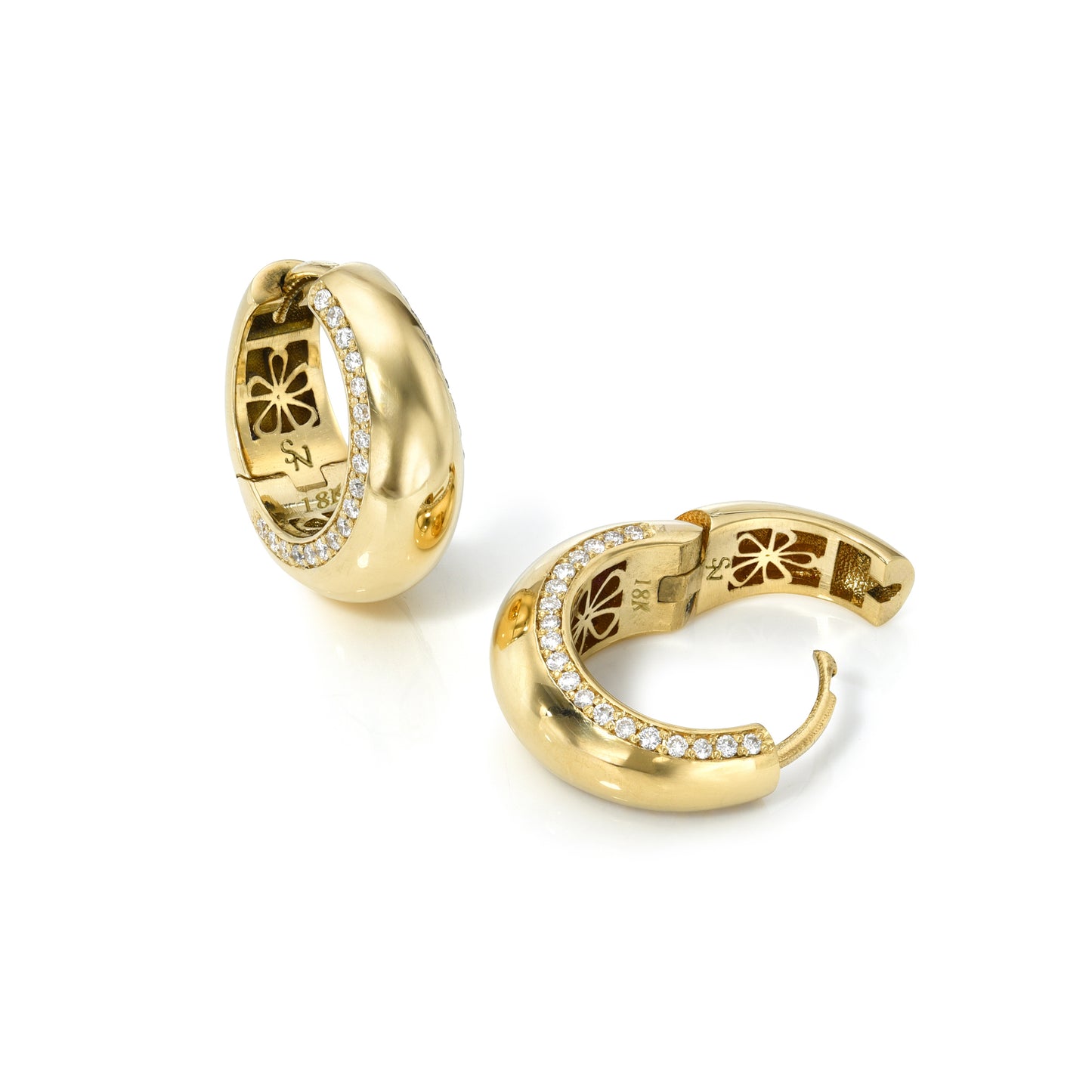 Diamond Outline Dome Hoops