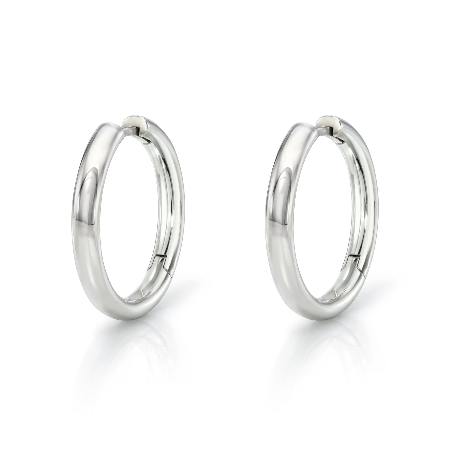 Chubby Medium Hoops - Silver