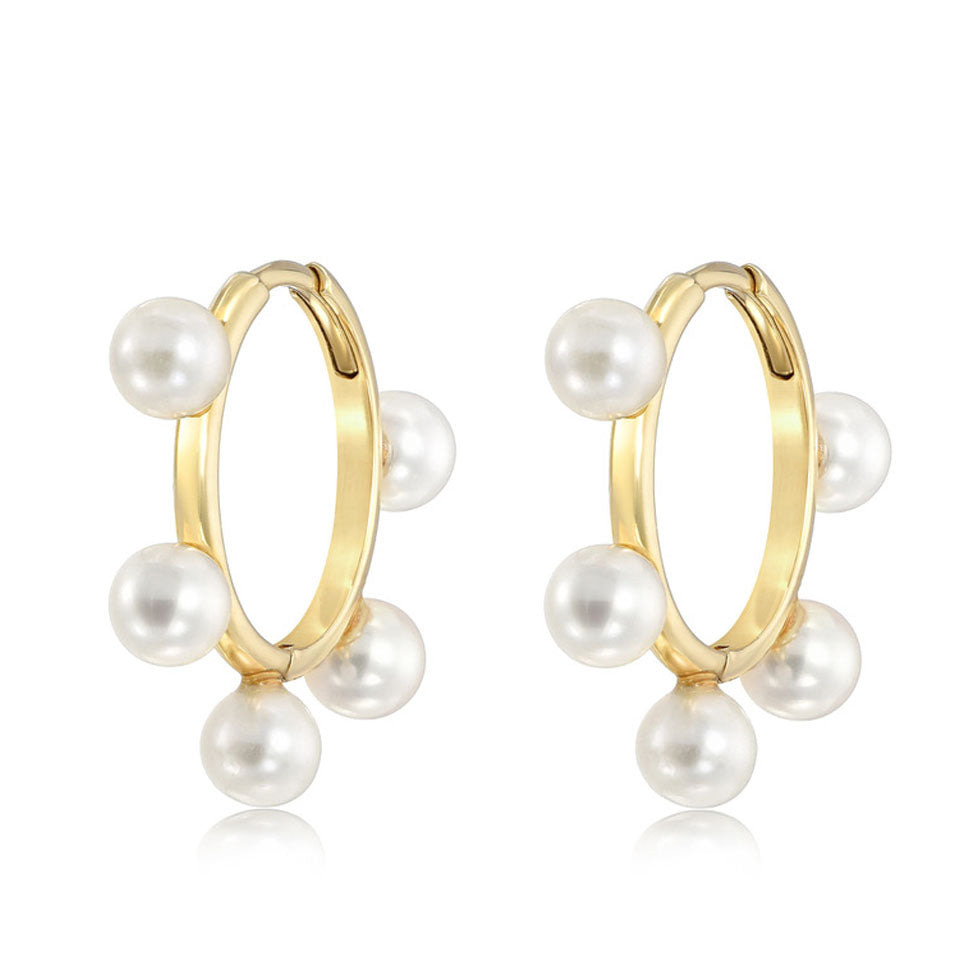 Quintet Pearl Hoops