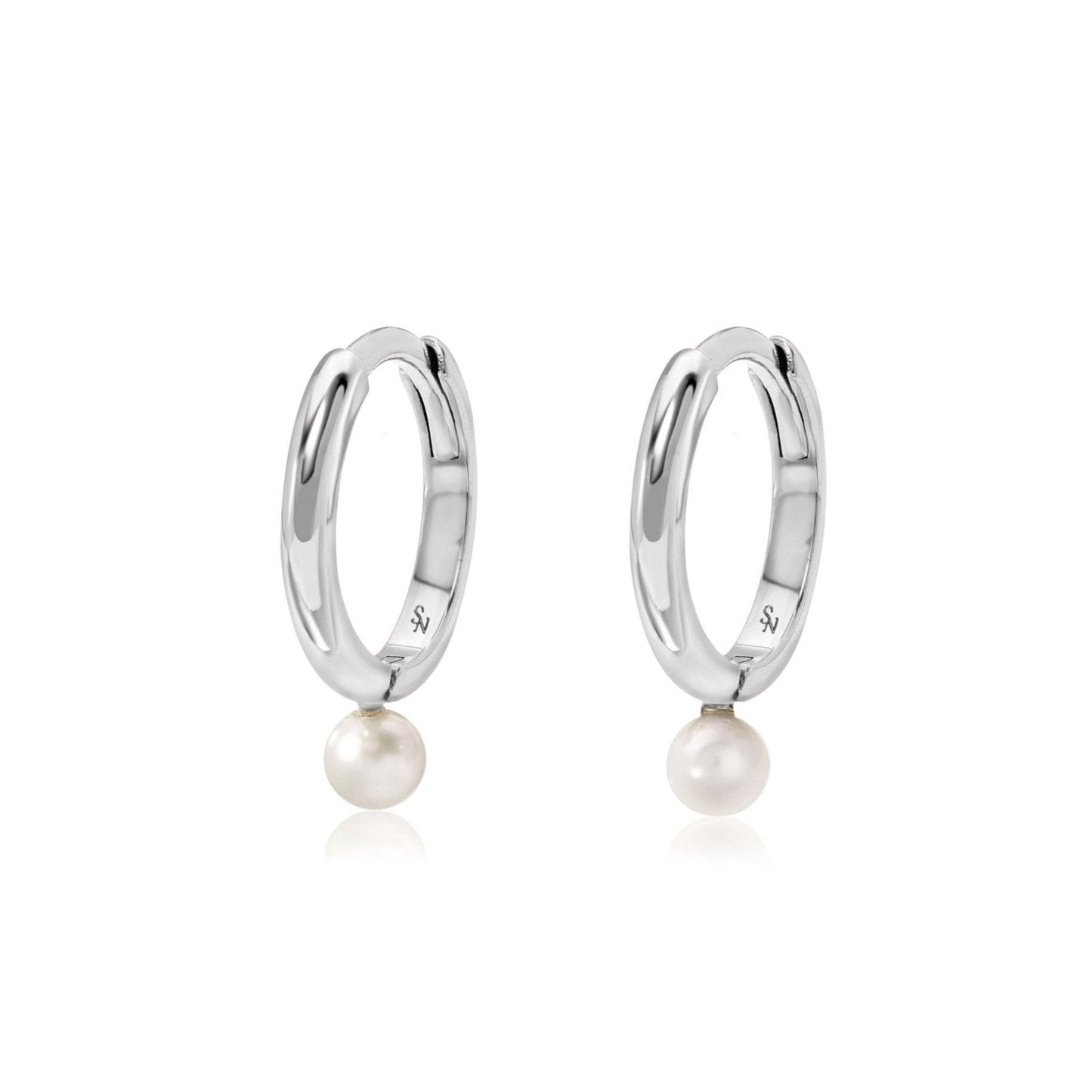 Single Pearl Hoop - 11 mm
