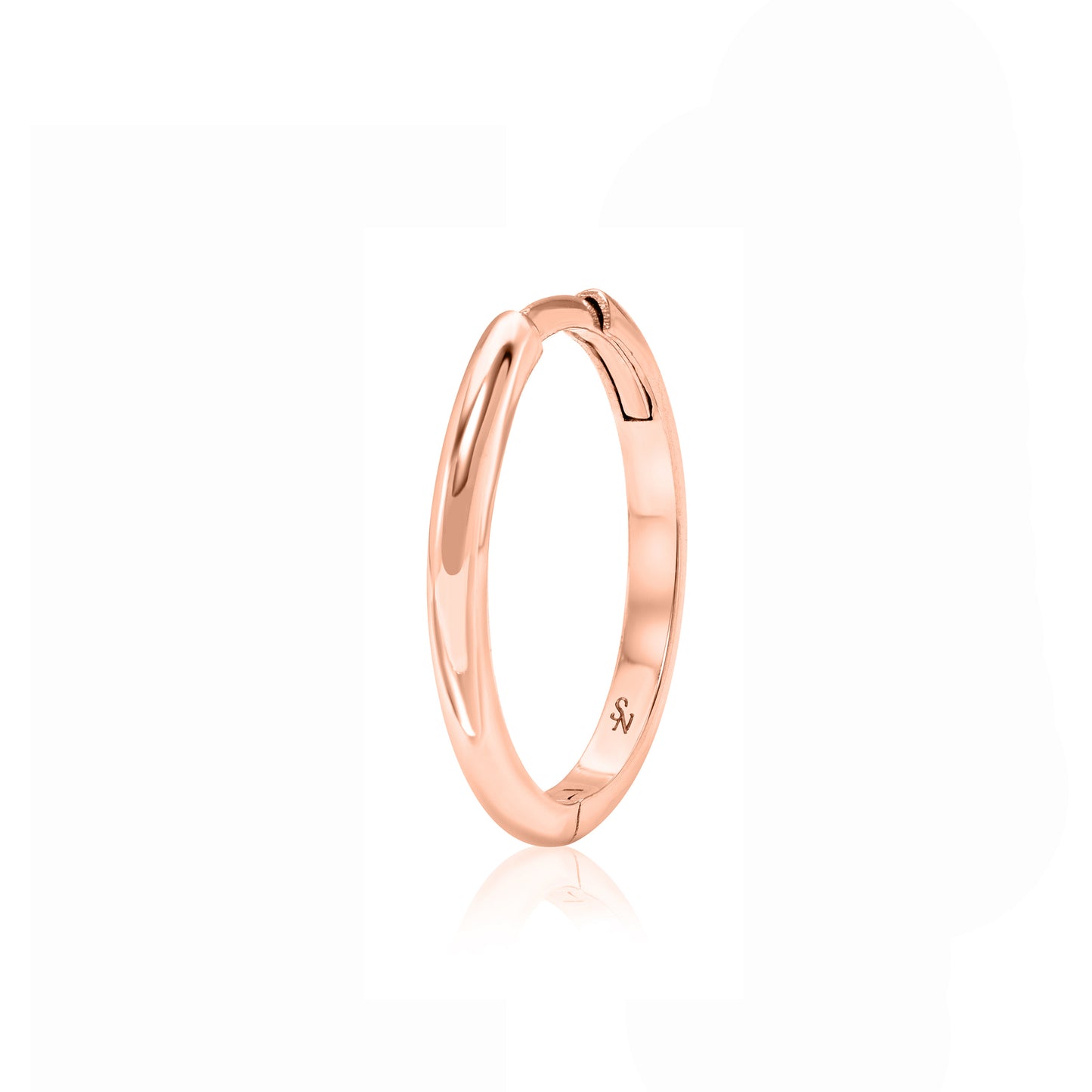 Rose Gold Huggie Hoop - 15 mm