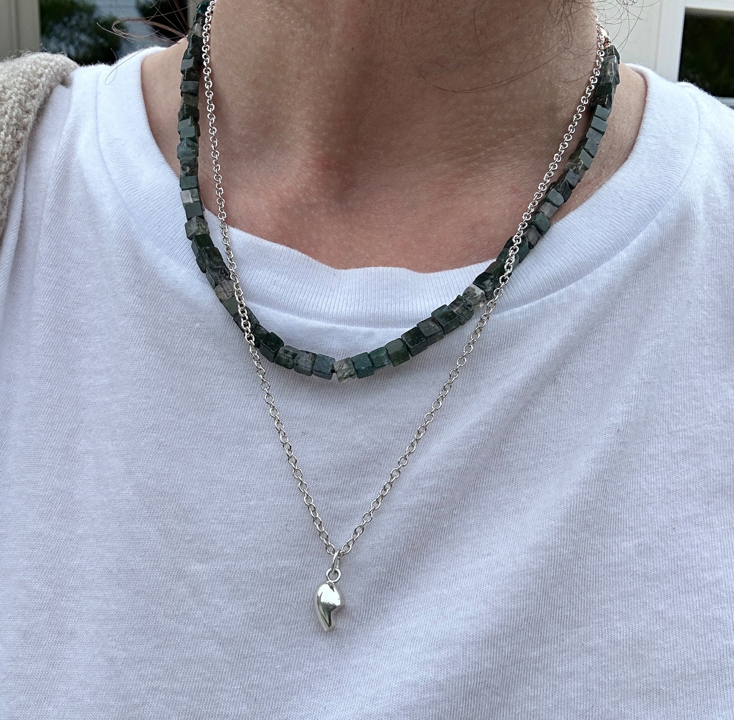 Puffy Heart Best Friend Necklace (set)