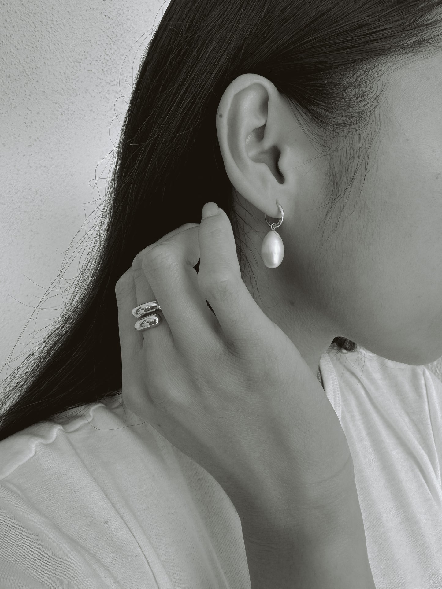 Teardrop Pearl Hoop Charms