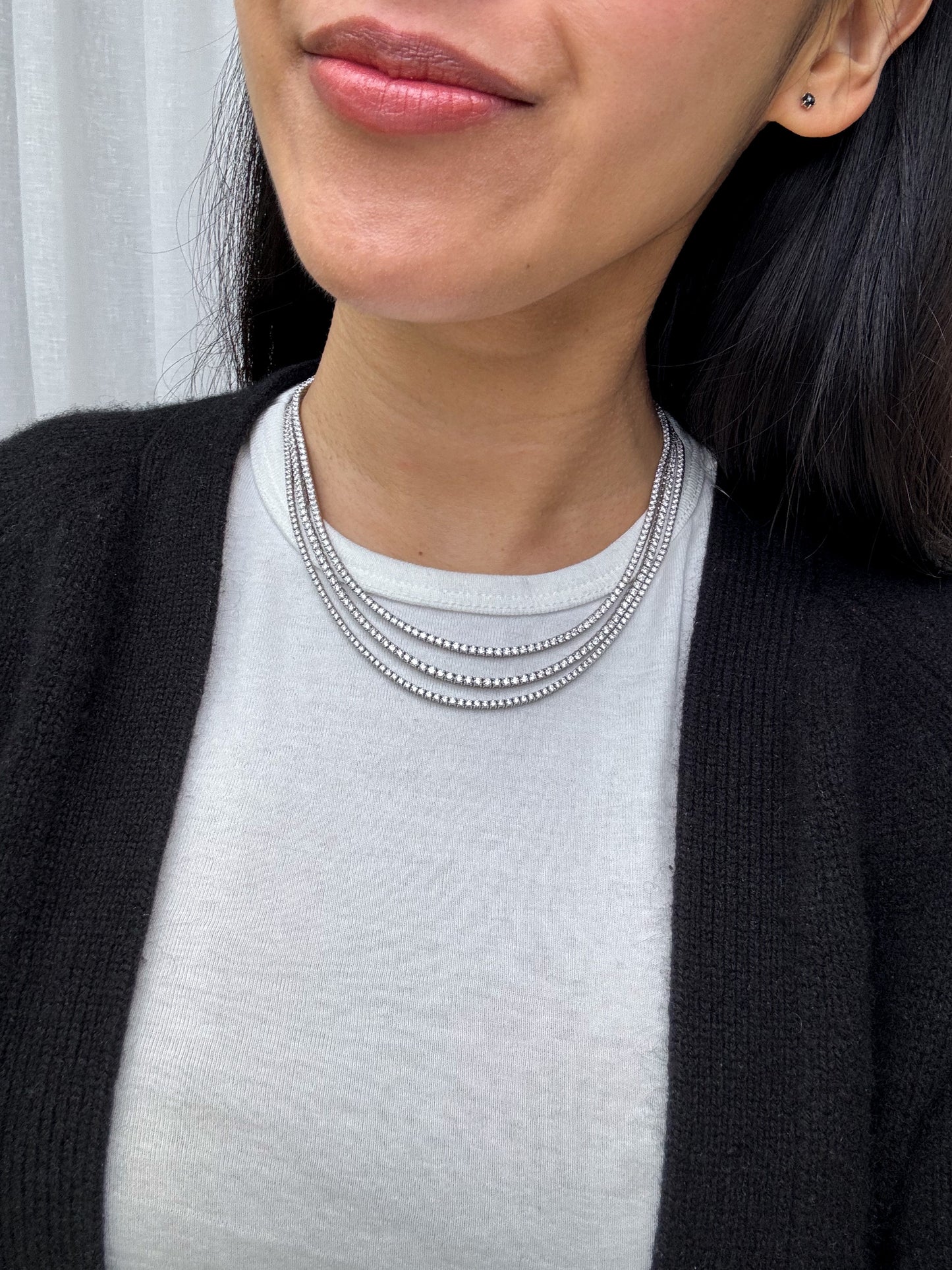 Tiny Rose Cut Black Diamond Bezel Stud