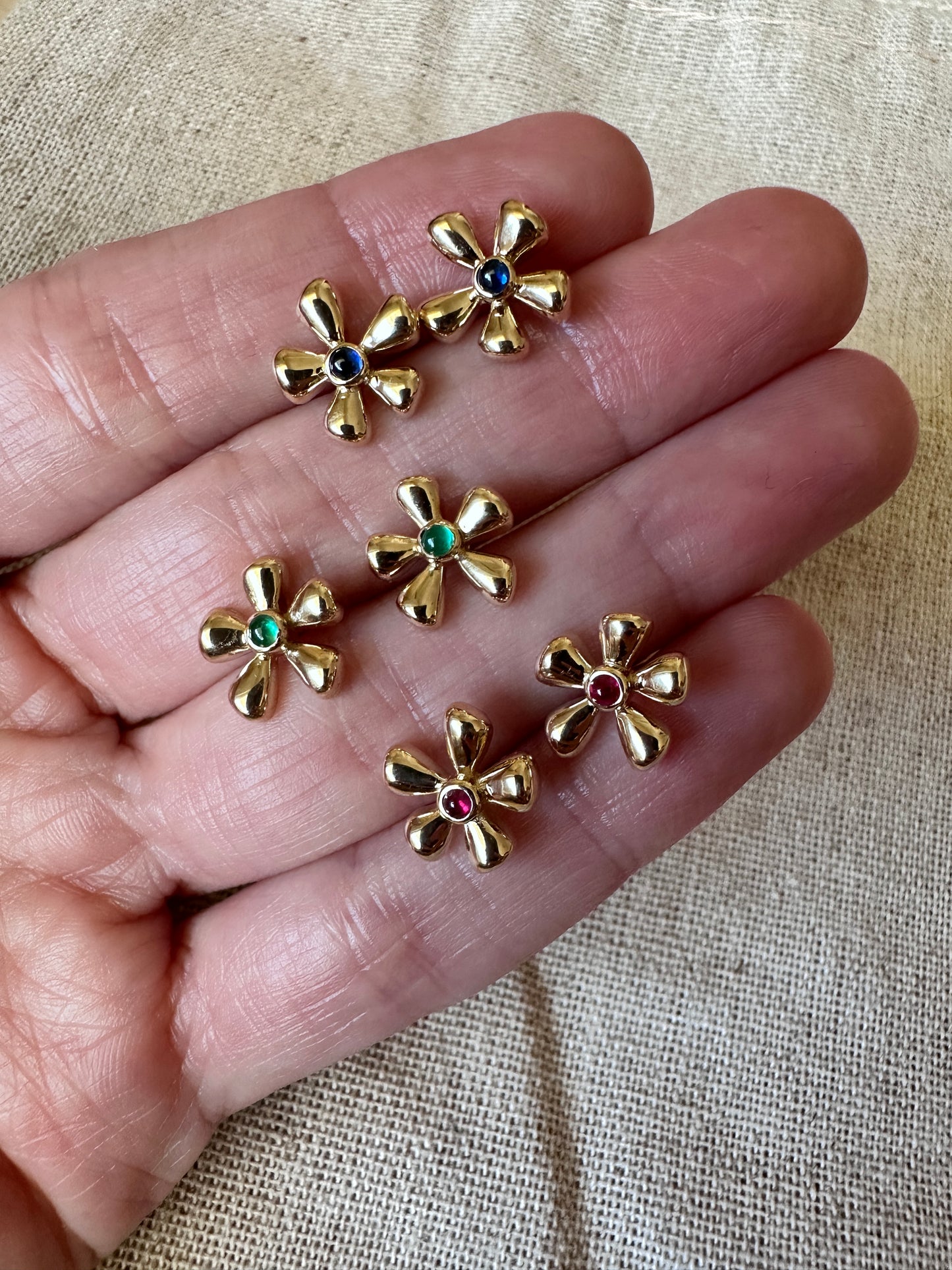 Whisper Flower Sapphire Studs