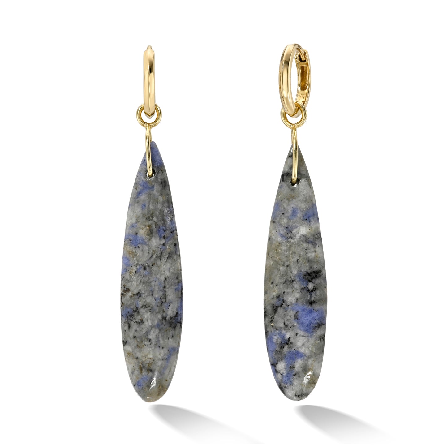 Blue Sodalite Teardrop Charm Hoops