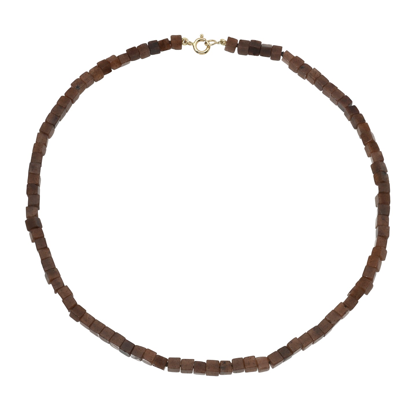 Gem Cube Beaded Necklace – Red Aventurine