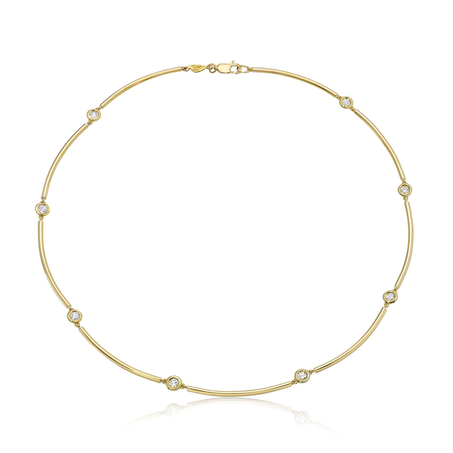 Diamond Curved Bar Link Collar