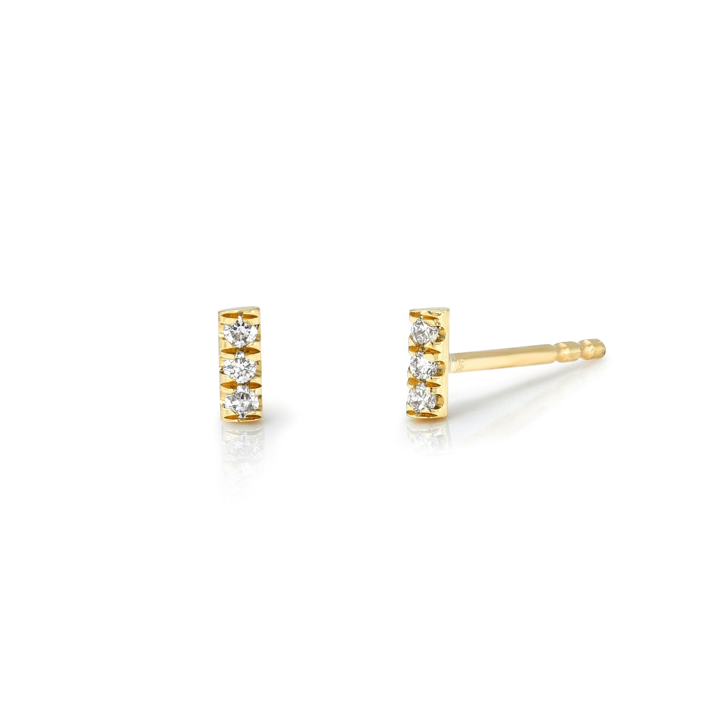 Bar Stud with Diamonds - 1/8"