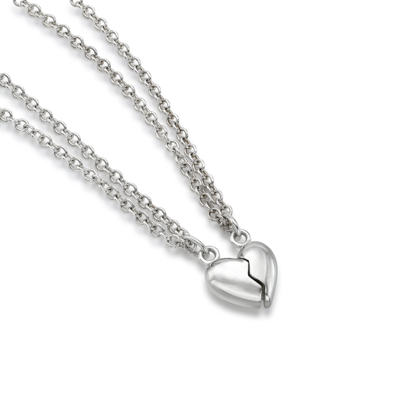 Puffy Heart Best Friend Necklace (set)
