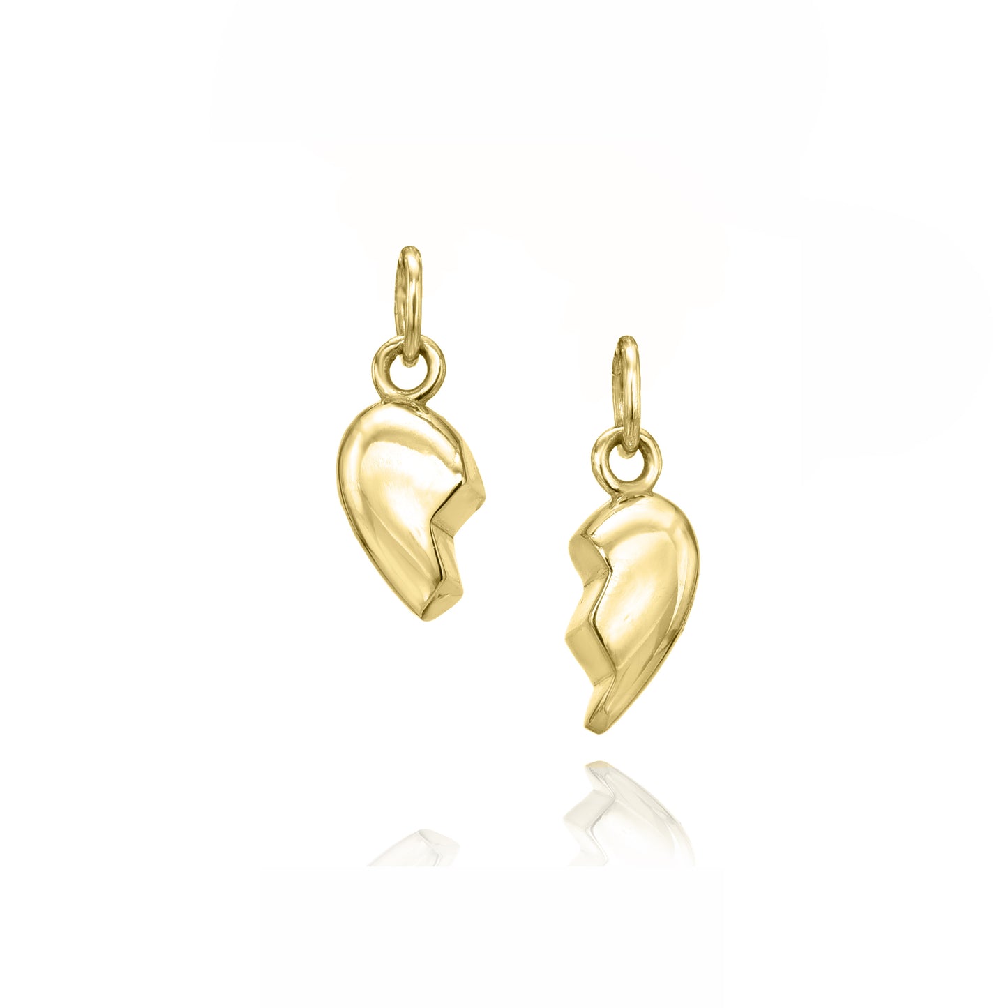 Puffy Heart Best Friend Pendants - 18K Gold (set)