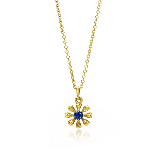 Flower Power Charm Necklace with Sapphire