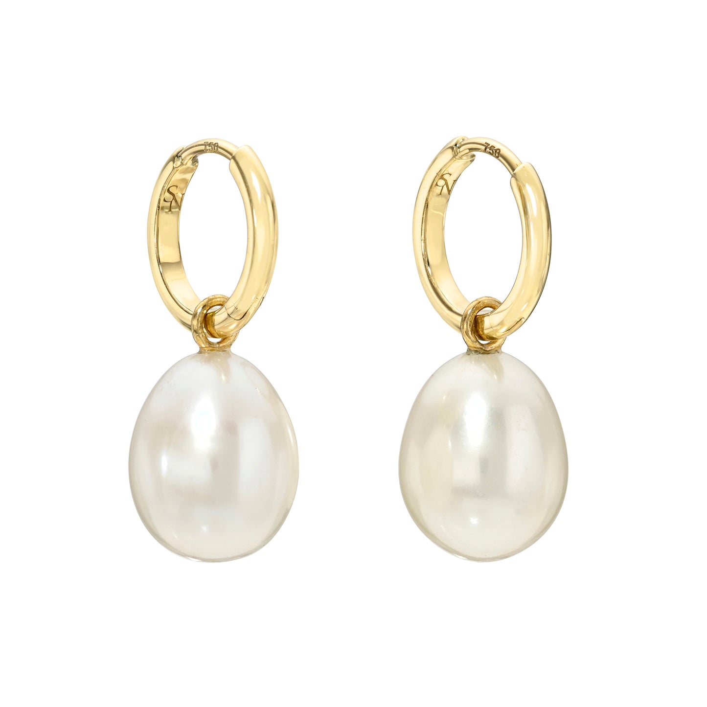 Teardrop Pearl Hoop Charms