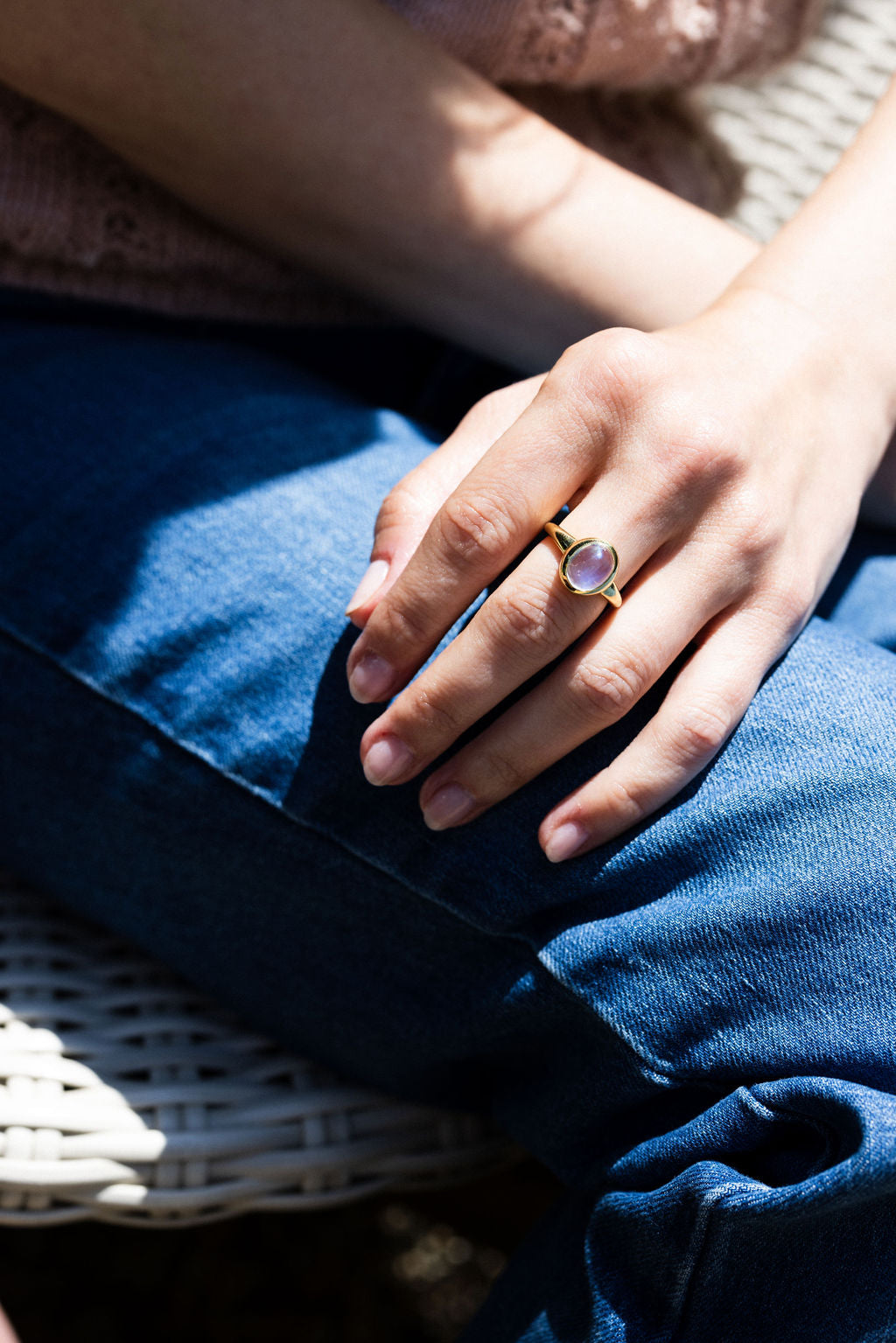 Moonstone Oval Mood Ring