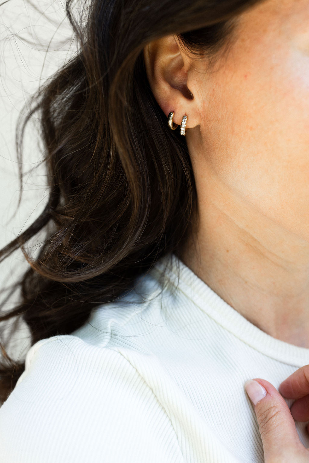 Chubby Baby Hoops with Diamonds