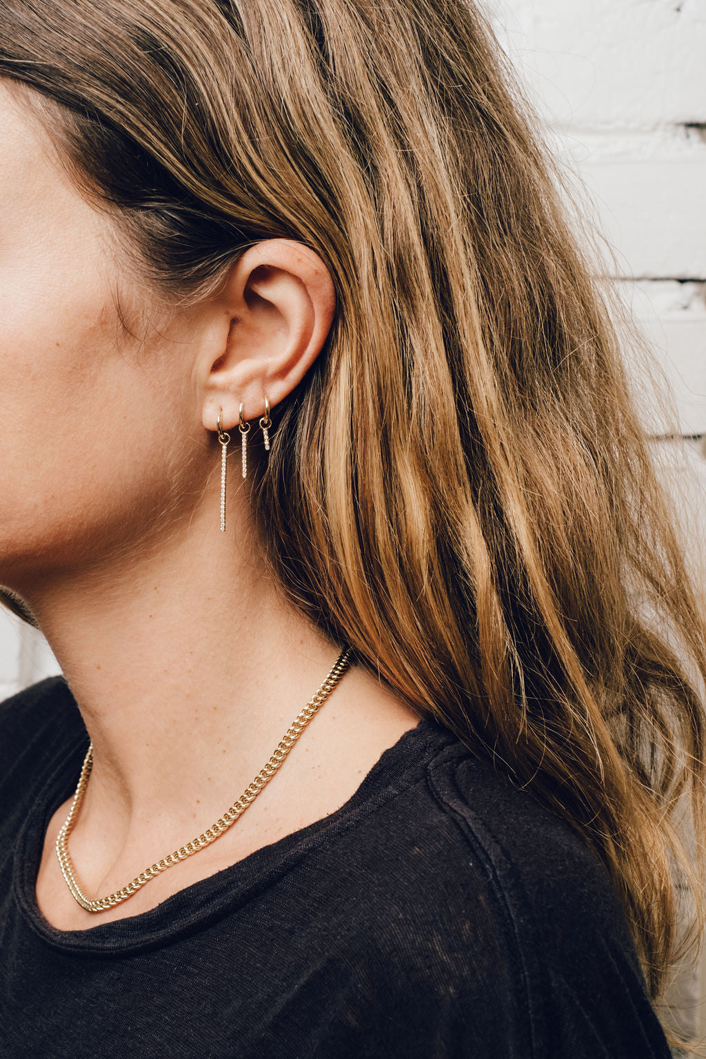 Quarter Inch Pave Hoop Charms - 11 mm