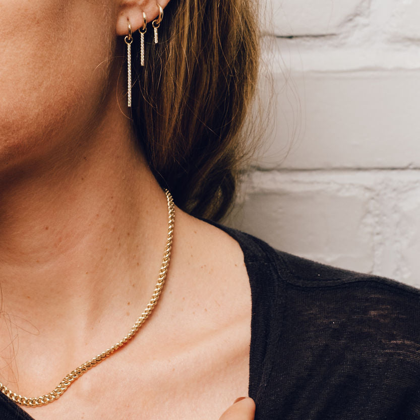 One Inch Pavé Hoop Earrings