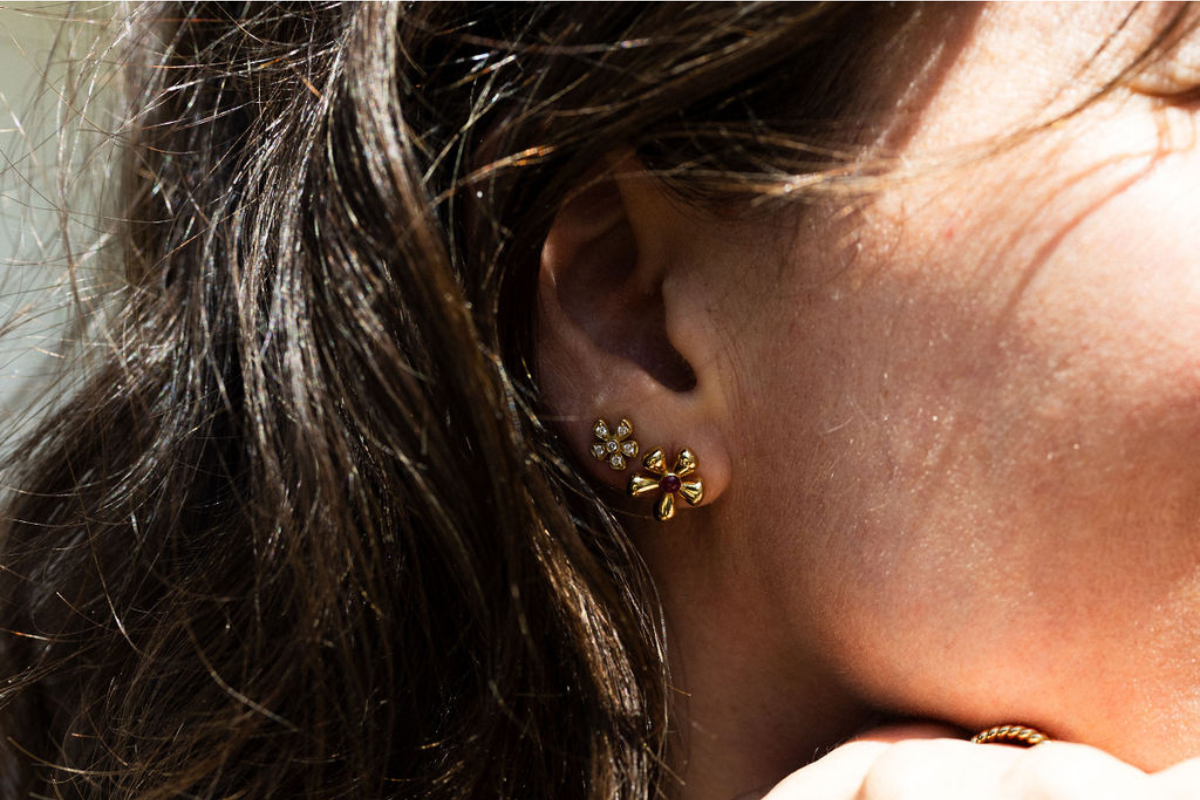 Petite Diamond Whisper Flower Studs