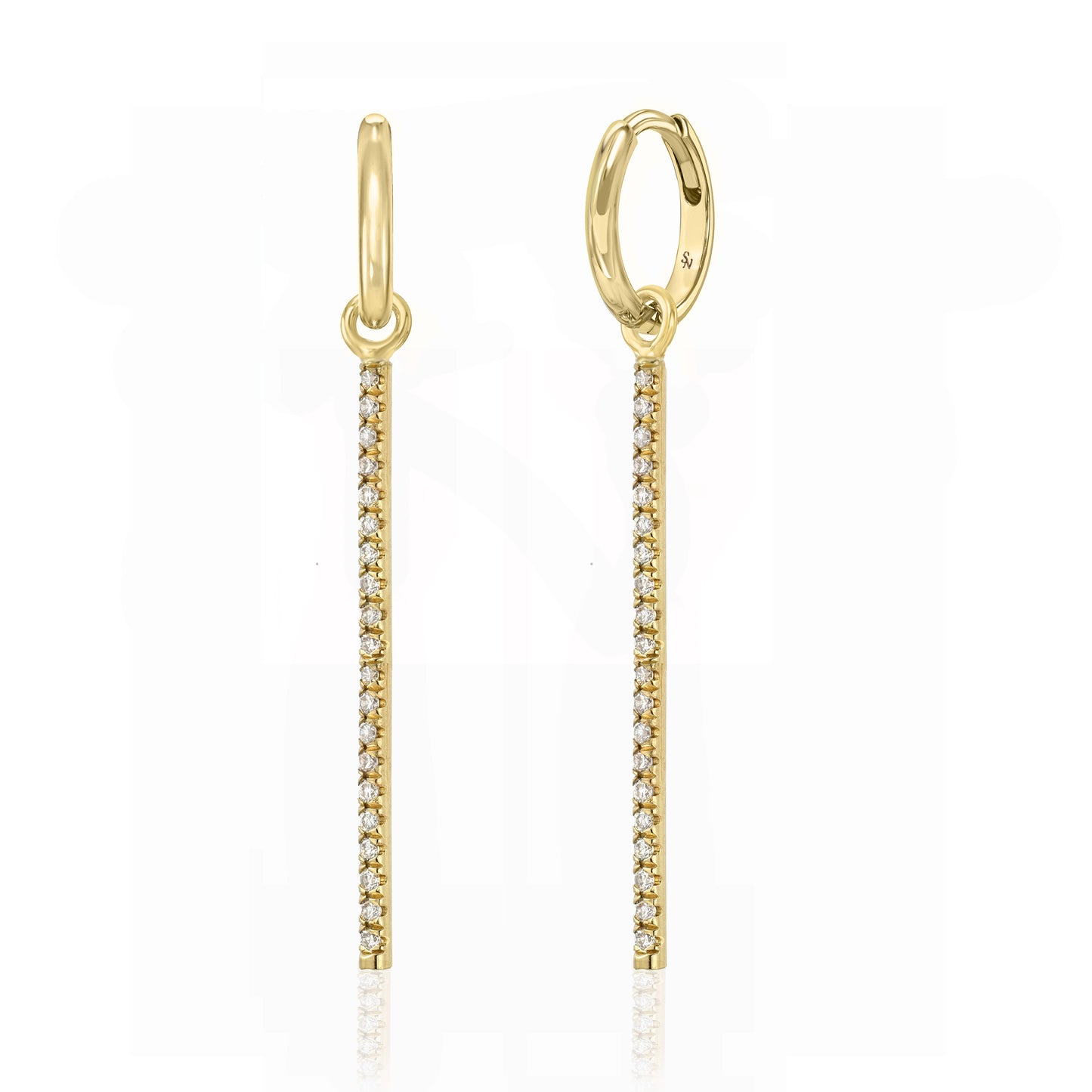 One Inch Pave Hoop Charms - 11 mm
