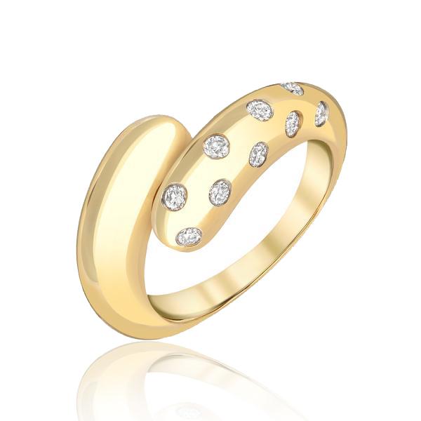 Petal Wrap Ring with Scattered Diamonds