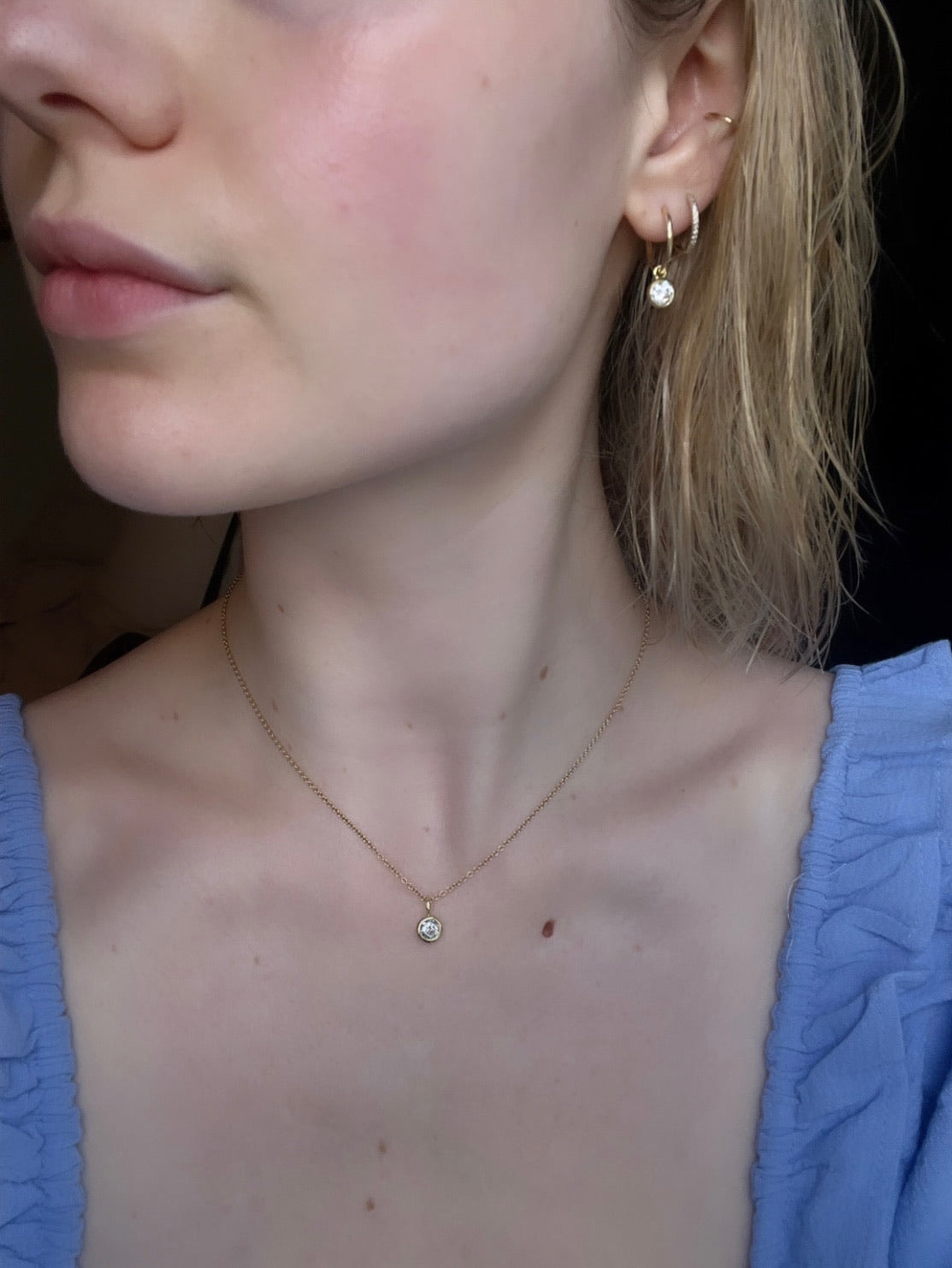 Round Diamond Bowl Pendant