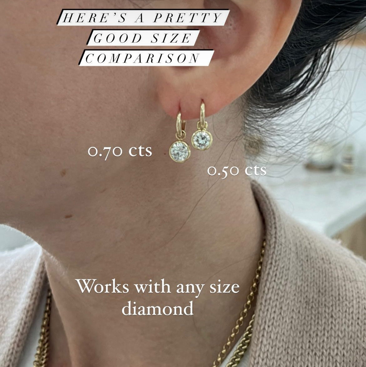 Diamond Bowl Hoop Charms