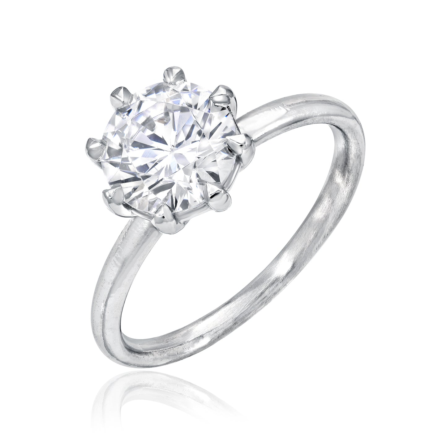 Eight Prong Diamond Basket Ring