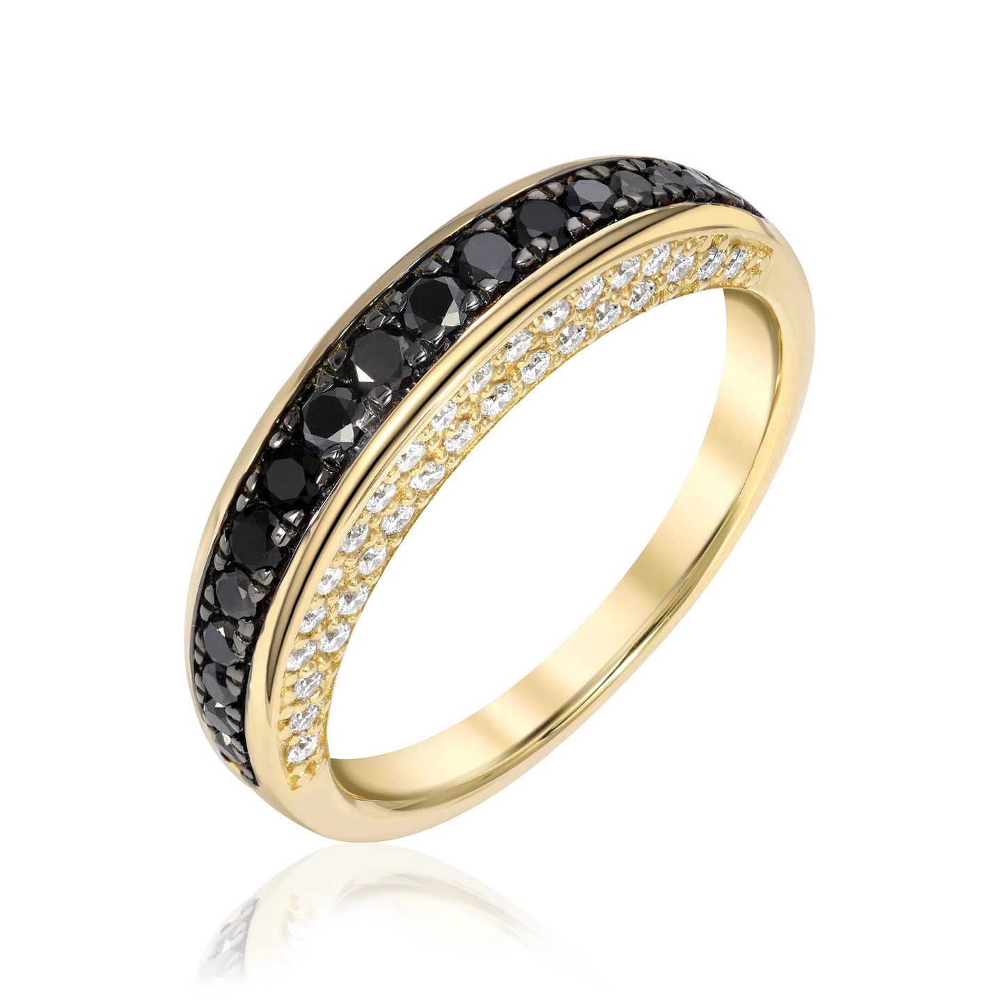 Arc Ring with Black Diamonds