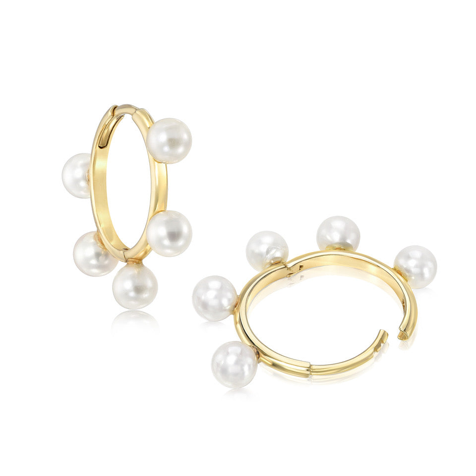 Quintet Pearl Hoops