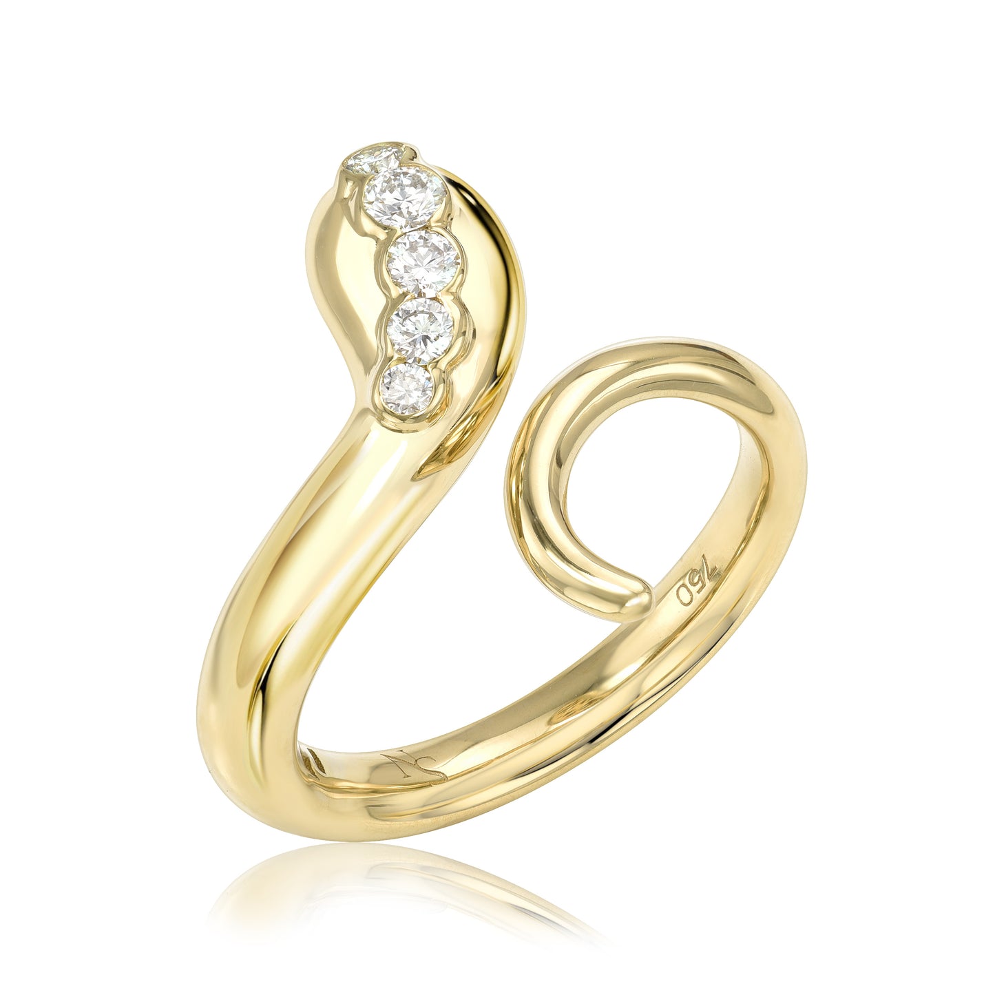 Snake Ring with Diamonds