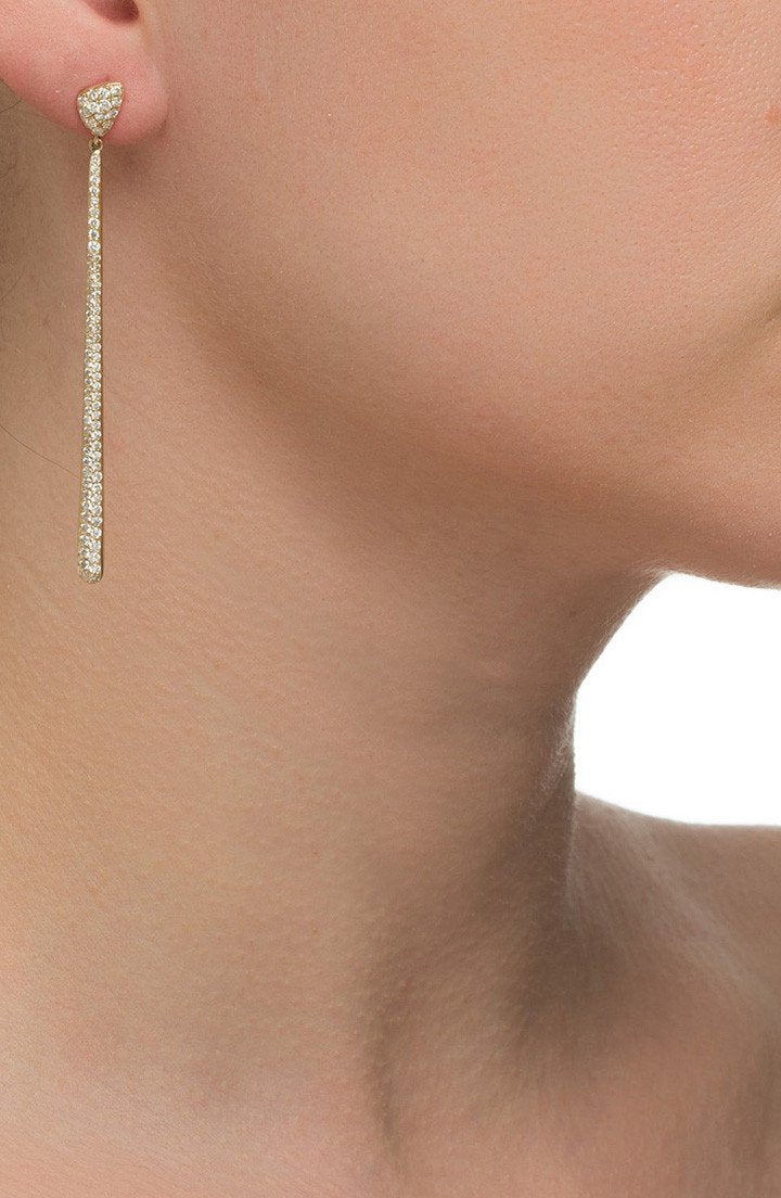 Elongated Diamond Teardrop and Petal Earrings