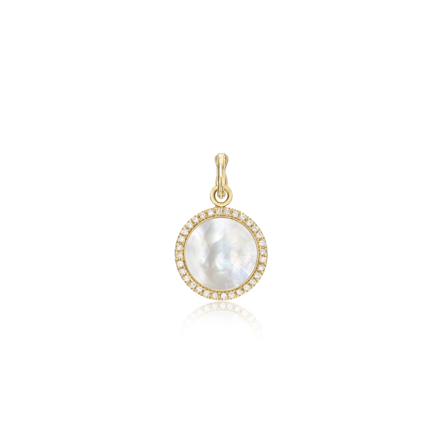 Petite Mother of Pearl Charm with Diamonds