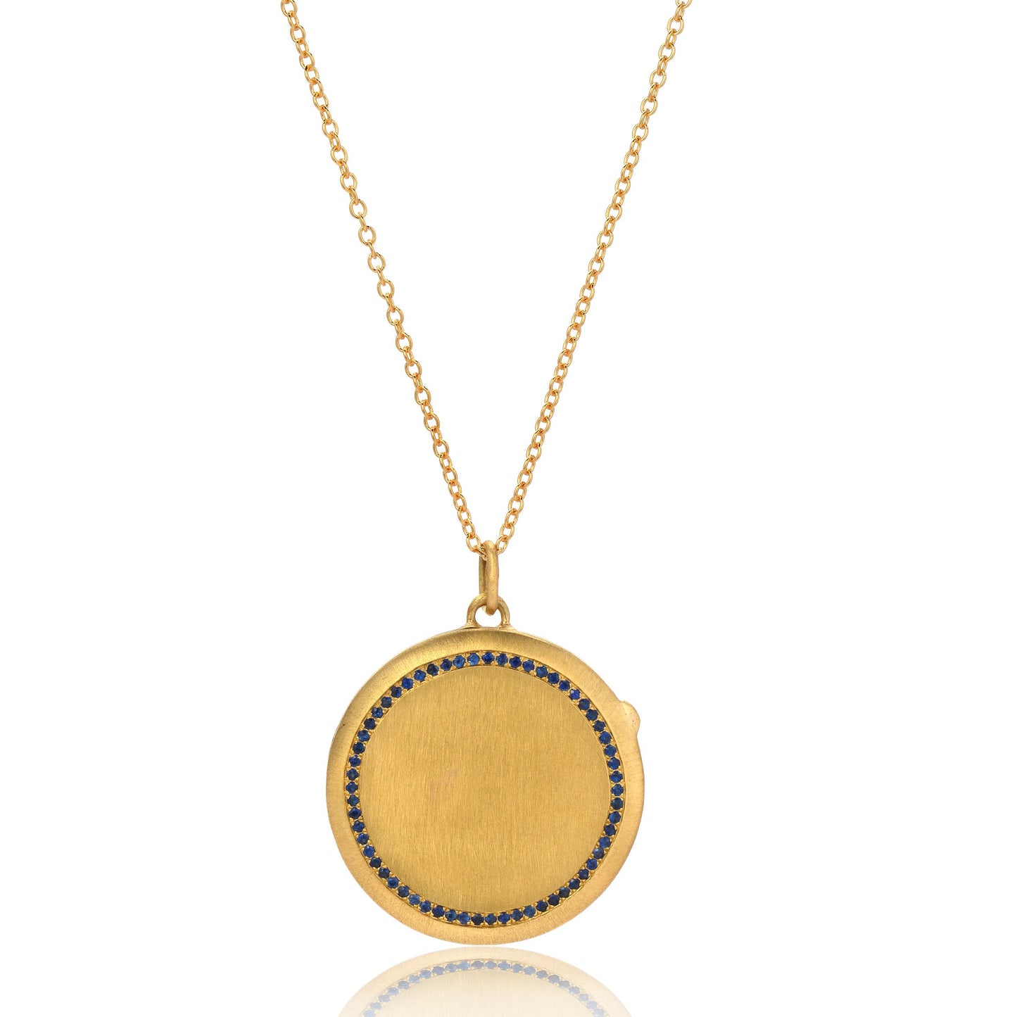 Round Locket with Pave Sapphires