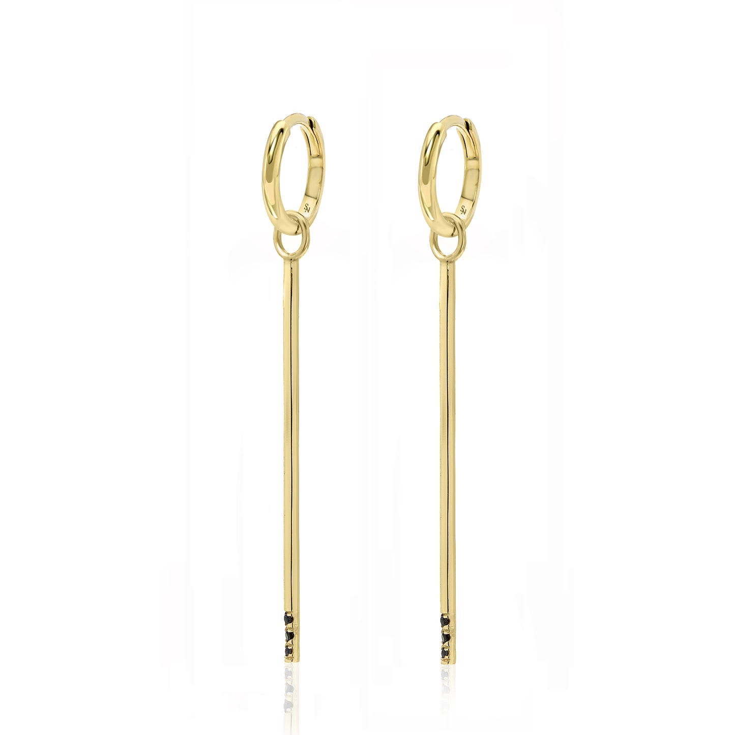 Equilibrium Hoop Earrings with Black Diamonds