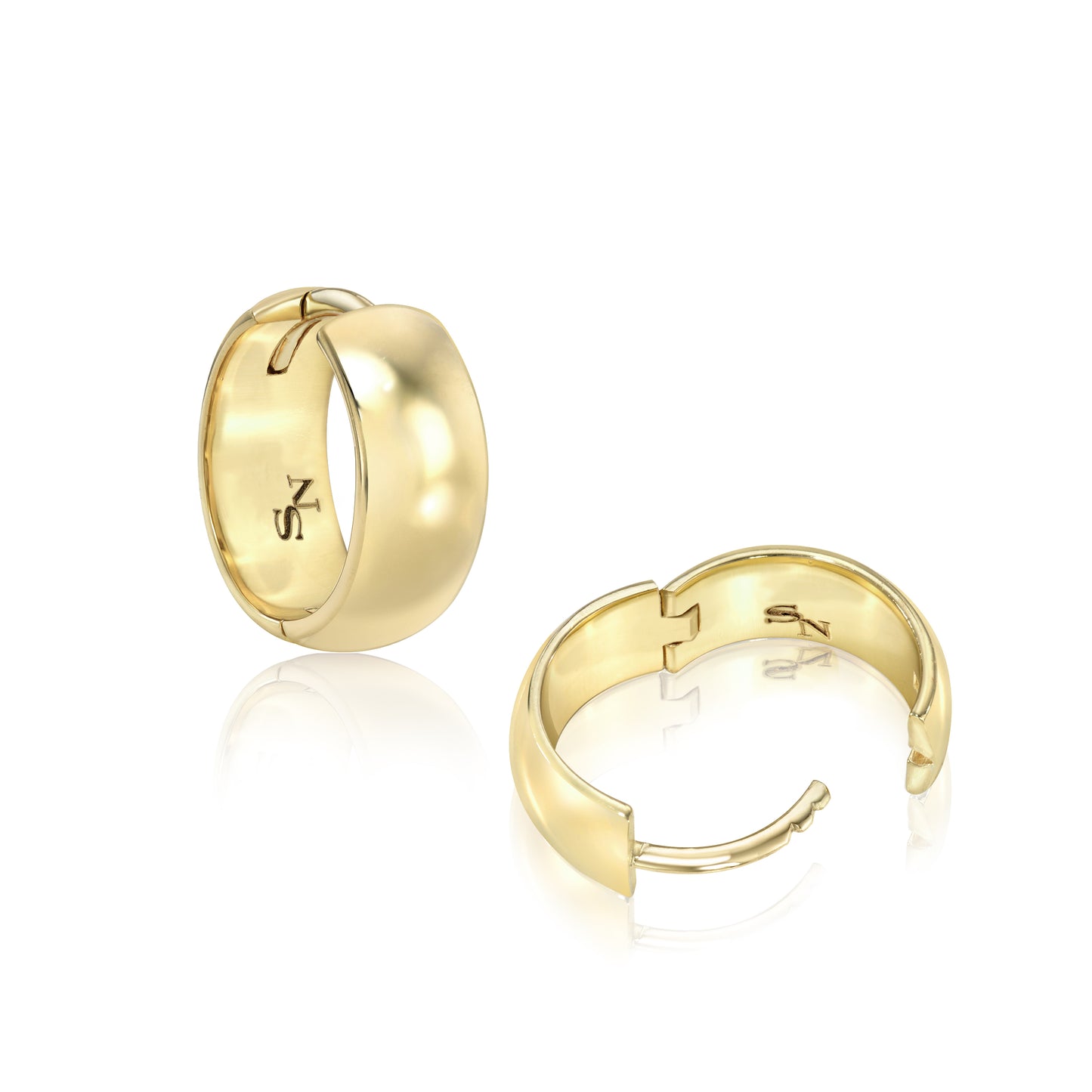 Wide Huggie Hoops - 13 mm