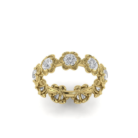 Art Flower Diamond Eternity Band