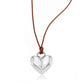 Puffy Heart Large on Leather Cord - Sterling Silver