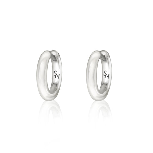 Chubby Small Hoops - Silver
