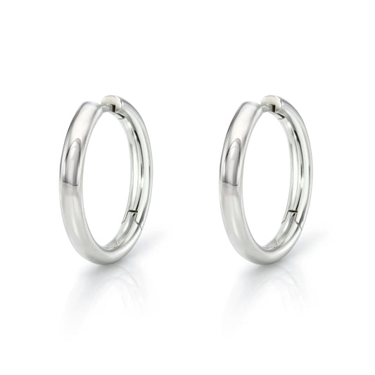 Chubby Medium Hoops - Silver