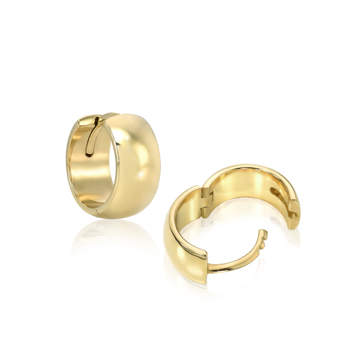 Wide Huggie Hoops