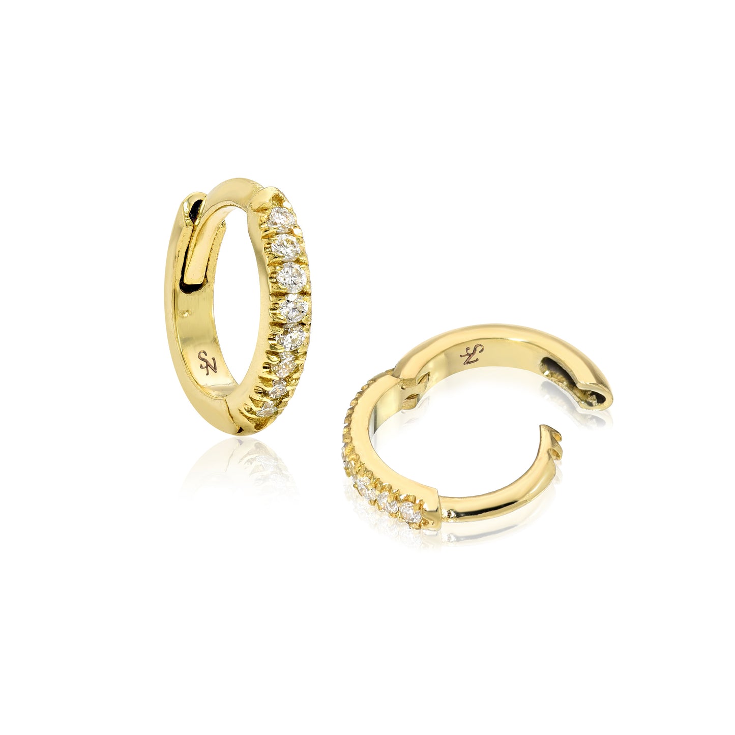 Diamond Huggie Hoops