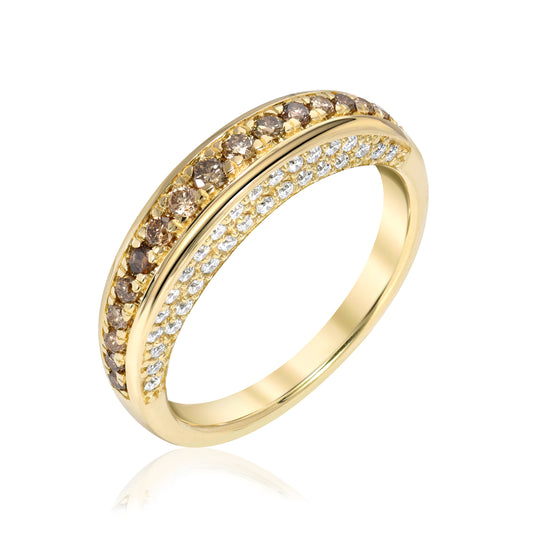 Arc Ring with Champagne Diamonds