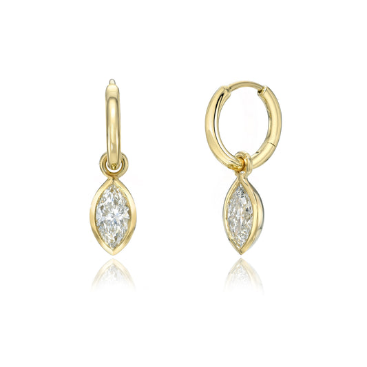 Marquise Diamond Bowl Hoop Charms