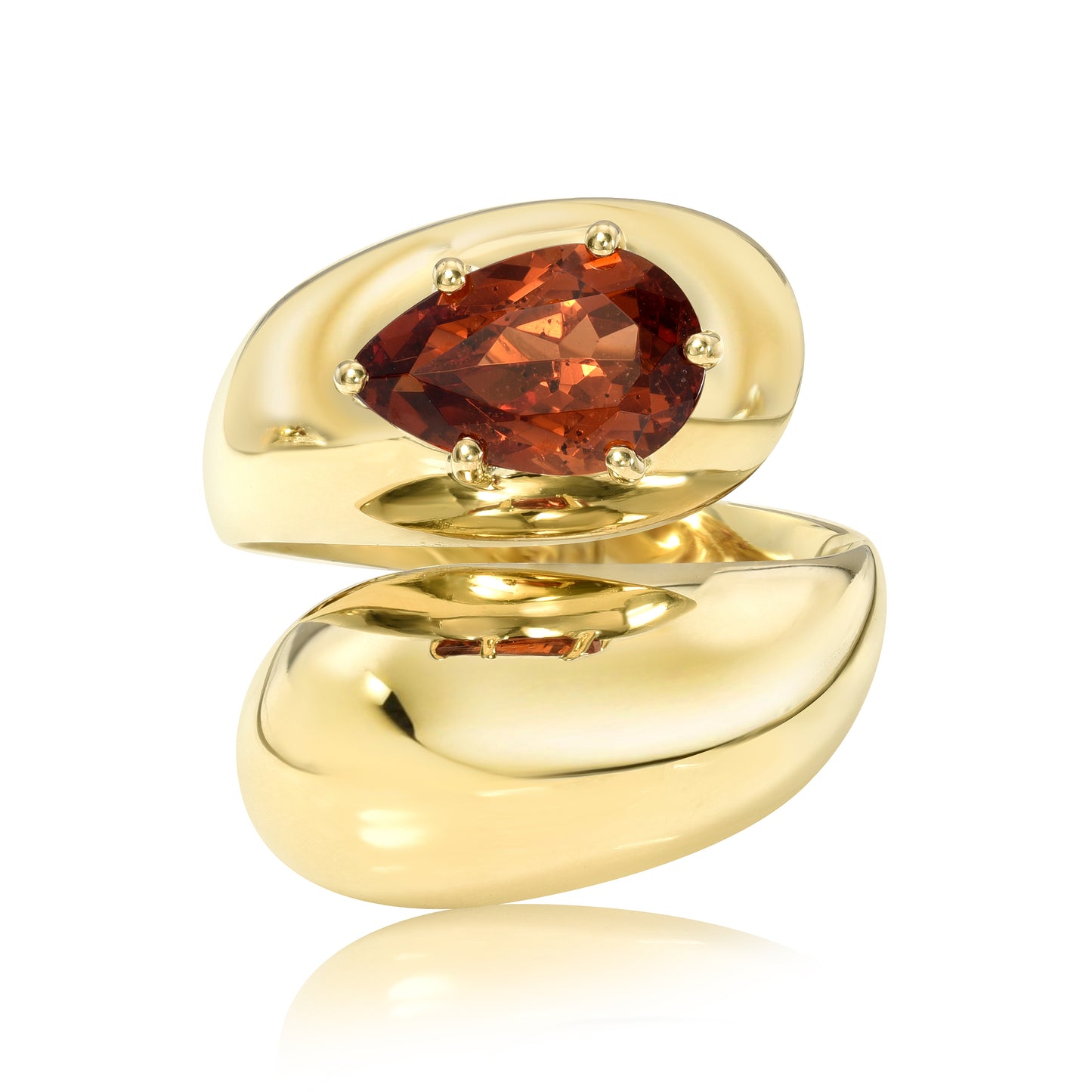 One of a Kind Petal Wrap Ring XL with Spessartine Garnet