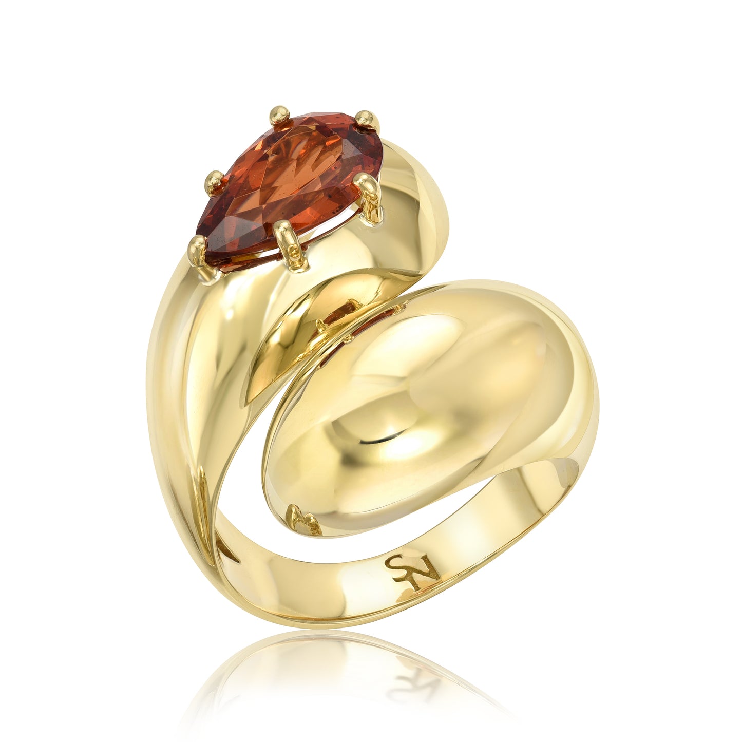 One of a Kind Petal Wrap Ring XL with Spessartine Garnet