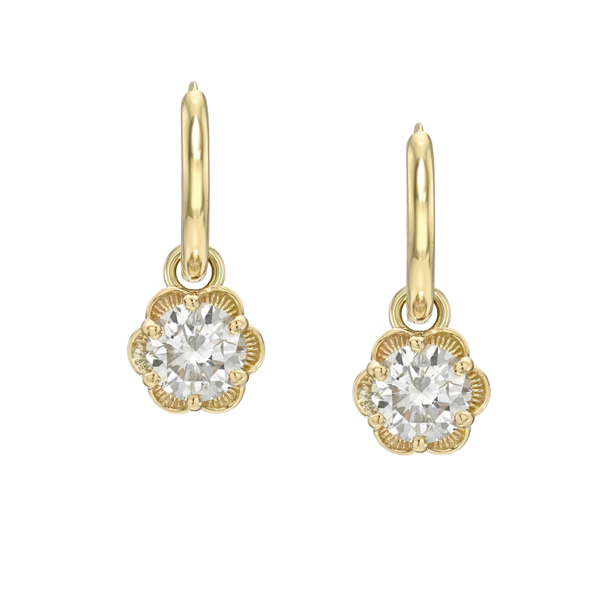 Art Flower Bloom Diamond Earrings